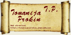 Tomanija Prokin vizit kartica
